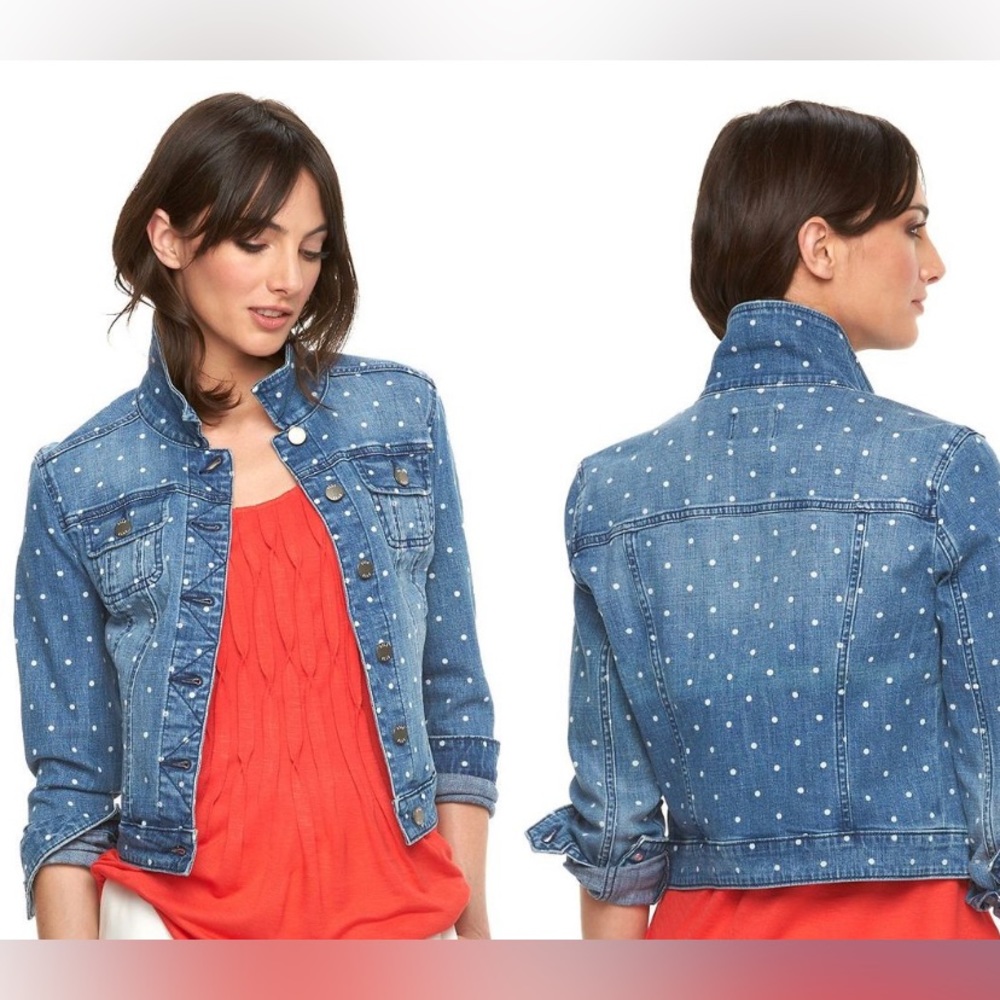 Elle polka dot denim jacket